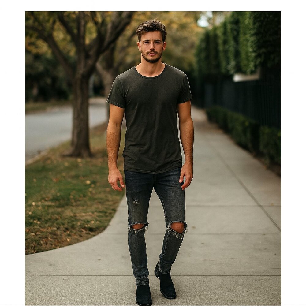 Represent Men's Distressed Blue Jeans Size 32/Premium Streetwear